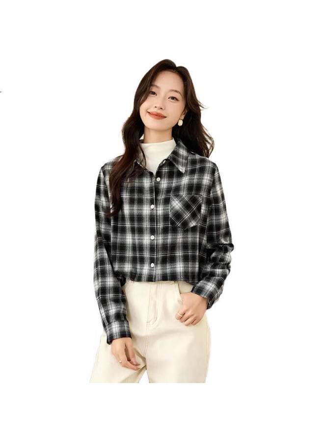 Pincai Plaid Long-Sleeve Shirt For Women, Spring And Autumn Stylish Loose Jacket, Retro Versatile Blouse P143C2009 - Image 3