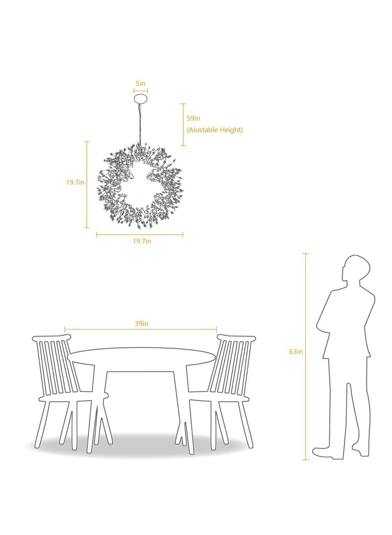 Haikomin 9 Head Modern Dandelion Crystal Chandelier Gold Head Bedroom Dining Room aisle Lighting - Image 5