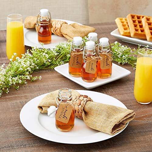 BLUE PANDA Mini Glass Bottles Swing Top - 15 Pack 2 Oz/60 ml Blue & White - Kraft Tags & Jute Twine Included - Wedding Favor Glass Bottles & DIY Jars - Image 3