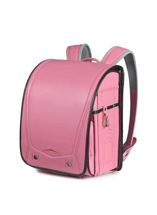 Japanese Schoolbag For Primary School Students Girls And Children Burden Reduction Backpack Children's Schoolbag Backpack-Color:2102 Pink Coffee Side-Dimensions:Ordinary  - Image 1