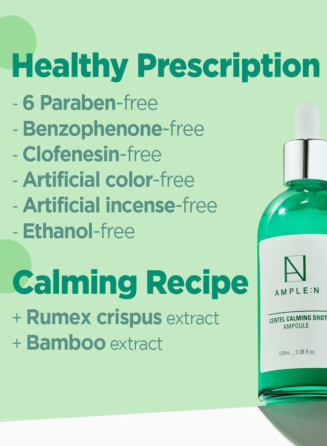 CORÉANA AMPLE:N Centel Calming Shot Ampoule - Korean Soothing Face Serum with Centella Asiatica to Calm Irritated & Sensitive Skin - Redness Relief, Acne Spot Treatment & Moisturizing, 3.38 fl.oz. - Image 4