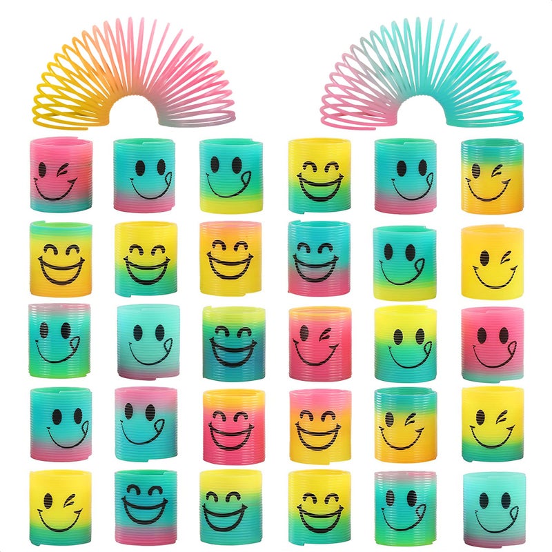 DIMROM 30 Pcs Mini Spring Party Favors Birthday Toys for Goodie Bags Small Plastic Spring Toys Bulk Party Favors Mini Rainbow Plastic Coil Springs Gifts Bulk Colorful Magic Springs Small Fidget Toys Bulk - Image 3