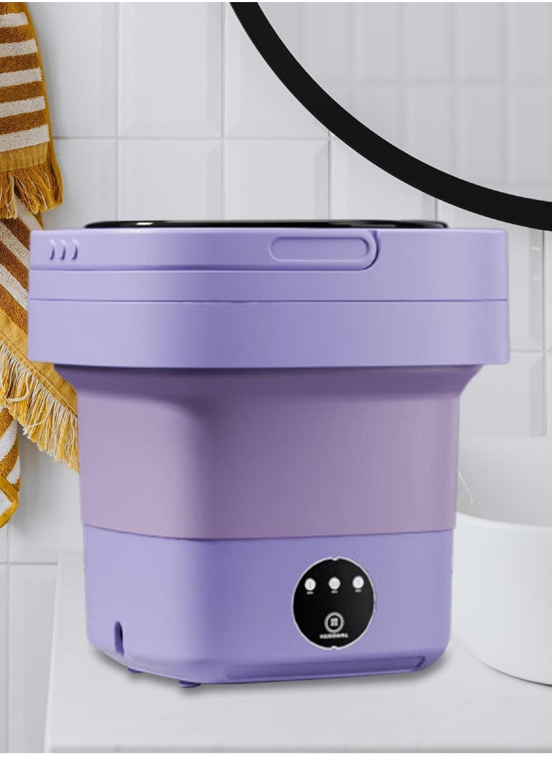 Yuwell - Folding Washing Machine Mini Automatic Clothes Washing Machine Portable Lightweight Automatic Washing Machine With Detachable Drain Basket 8 Liter Portable Washer Spin Dryer With 3 Adjustable Modes - Image 1