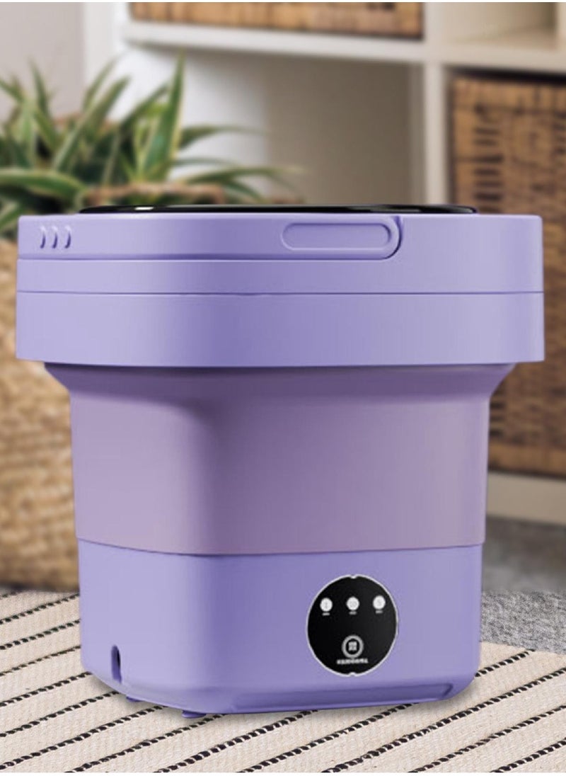 Yuwell - Folding Washing Machine Mini Automatic Clothes Washing Machine Portable Lightweight Automatic Washing Machine With Detachable Drain Basket 8 Liter Portable Washer Spin Dryer With 3 Adjustable Modes - Image 1