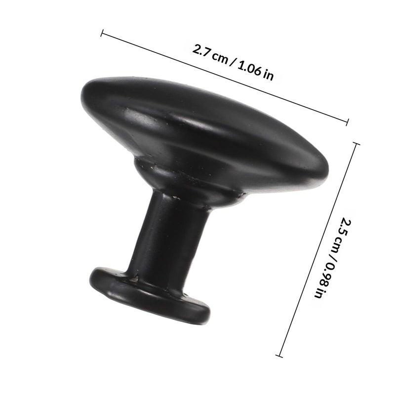6Pcs Black Aluminum Cabinet Knobs Round Drawer Pulls For Kitchen Wardrobe Furniture - Image 3
