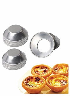 SYOSI 25 Pack Egg Tart Moulds Tiny Pie Tartlets Dessert Mould Pans Tin Puto Cup Bakeware Muffin Cupcake Cake Cookie Mould Baking Tool, Round Resuable Nonstick  - Image 1