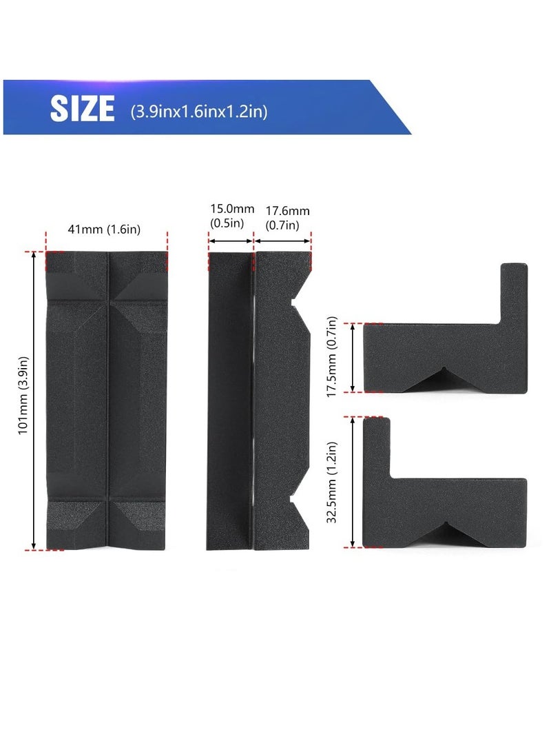SOLARAE Aluminum 4" Vise Jaws Pads, Magnetic Reversible Pipe Vise, AN Fitting Vice Jaw Covers, Professional Grade Multi-Purpose Vise Jaw Protective Inserts for Any Metal Bench Vice, 4", Upgrade-Black - Image 5