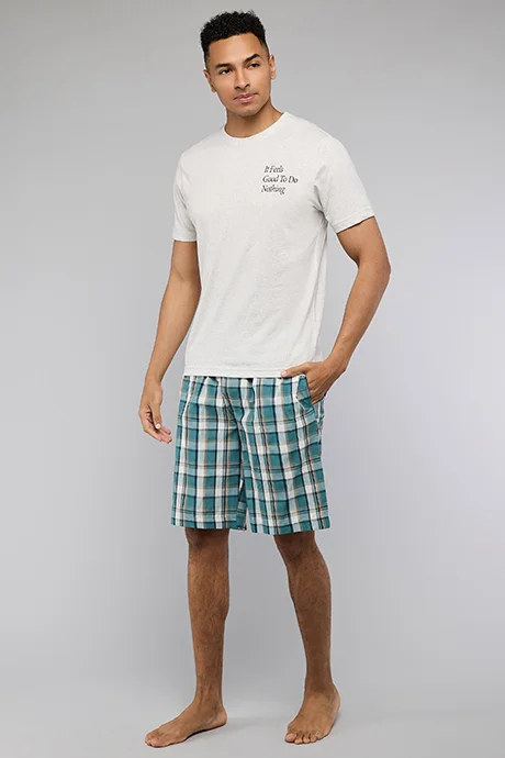 R&B Plaid Shorts Pyjama Set