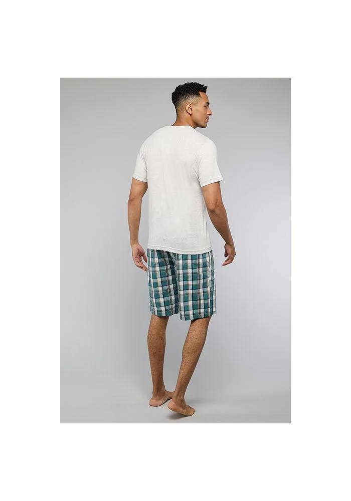 R&b  Plaid Shorts Pyjama Set for Men | Best Price UAE
