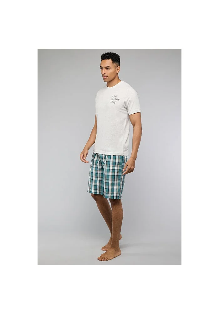 R&b  Plaid Shorts Pyjama Set for Men | Best Price UAE