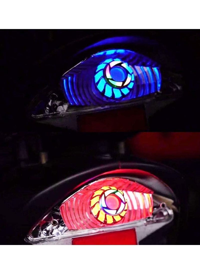 Y&D Motorcycle Tail Light with Turn Signals for BAY15D 1157 LED Bulbs, 1.9inch RGB Ange Eye Cool (2-Pack)  - Image 5