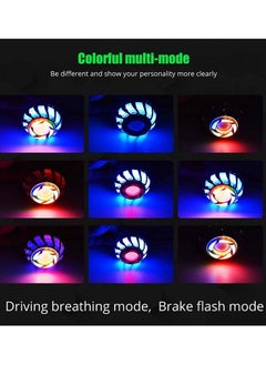 Y&D Motorcycle Tail Light with Turn Signals for BAY15D 1157 LED Bulbs, 1.9inch RGB Ange Eye Cool (2-Pack)  - Image 3