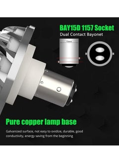 Y&D Motorcycle Tail Light with Turn Signals for BAY15D 1157 LED Bulbs, 1.9inch RGB Ange Eye Cool (2-Pack)  - Image 2
