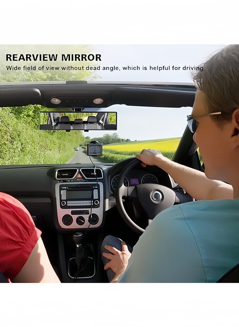 Generic Rear View Mirror, Universal 300 MM Panoramic Convex Rearview Mirror, Interior Clip-on Wide Angle Rear View Mirror to Reduce Blind Spot Effectively for Car SUV Trucks(Clear)  - Image 4