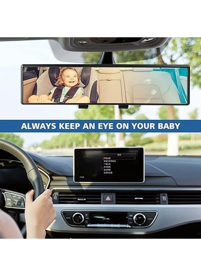 Generic - Rear View Mirror, Universal 11.81 Inch Panoramic Convex Rearview Mirror, Interior Clip-on Wide Angle Rear View Mirror to Reduce Blind Spot Effectively for Car SUV Trucks(Clear) - Image 1