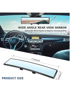 Lesha Rear View Mirror, Universal 11.81 Inch Panoramic Convex Rearview Mirror, Interior Clip-on Wide Angle Rear View Mirror to Reduce Blind Spot Effectively for Car SUV Trucks(Clear)  - Image 5