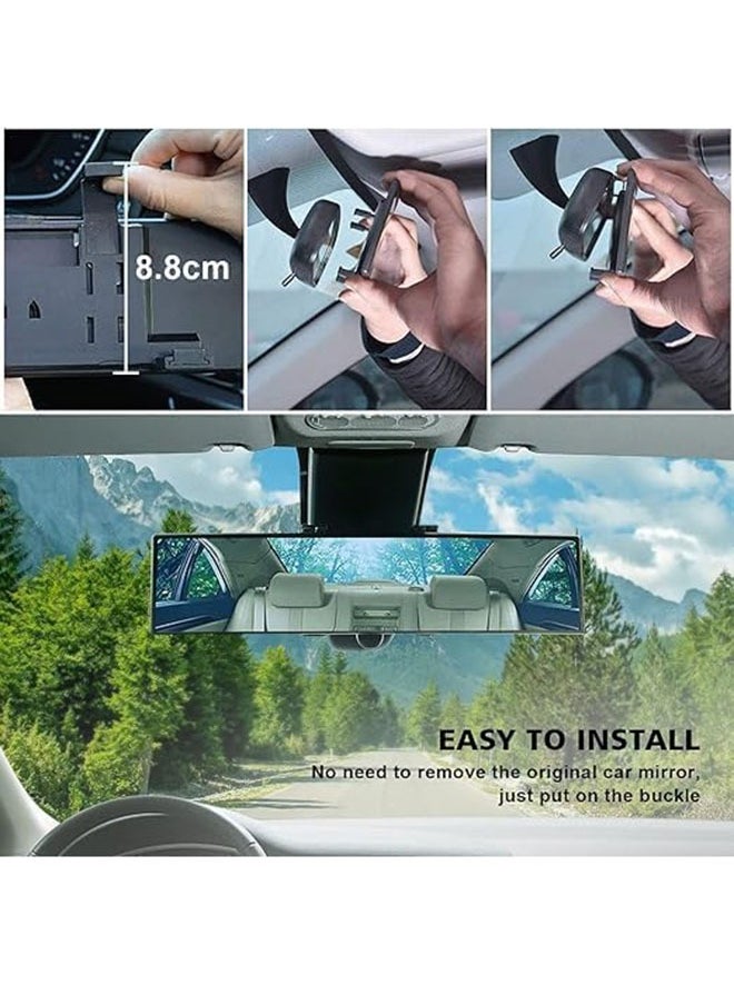 Generic - Rear View Mirror, Universal 11.81 Inch Panoramic Convex Rearview Mirror, Interior Clip-on Wide Angle Rear View Mirror to Reduce Blind Spot Effectively for Car SUV Trucks(Clear) - Image 1