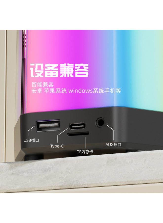 Neutral New Q7 Wireless Bluetooth Speaker Microphone All-in-one Machine With Light Outdoor Portable Home Karaoke Audio - Image 4