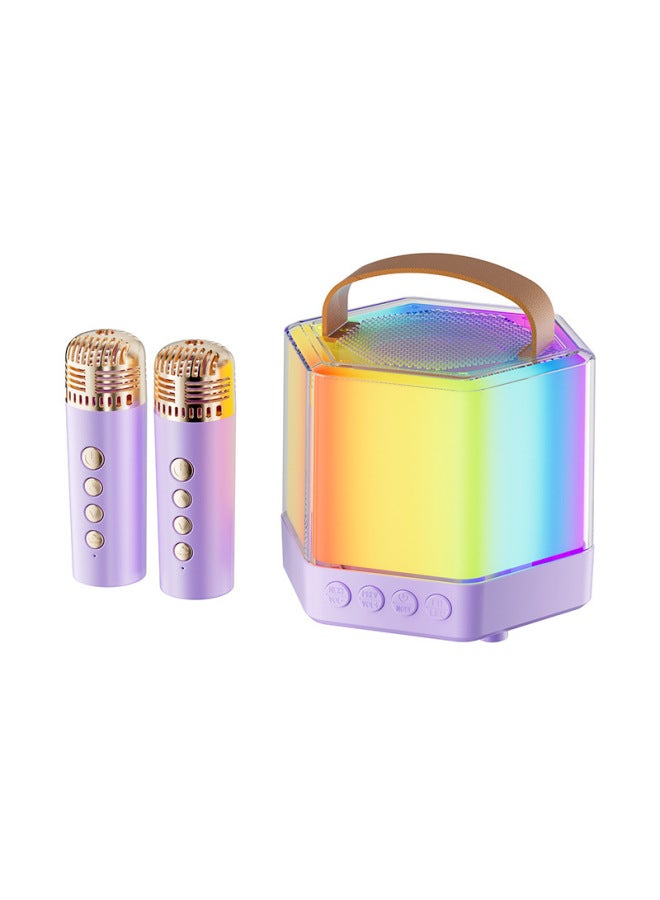Neutral New Q7 Wireless Bluetooth Speaker Microphone All-in-one Machine With Light Outdoor Portable Home Karaoke Audio - Image 5