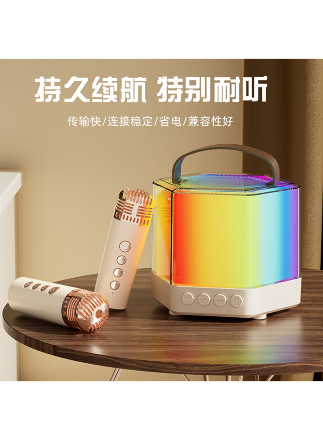Neutral New Q7 Wireless Bluetooth Speaker Microphone All-in-one Machine With Light Outdoor Portable Home Karaoke Audio - Image 3