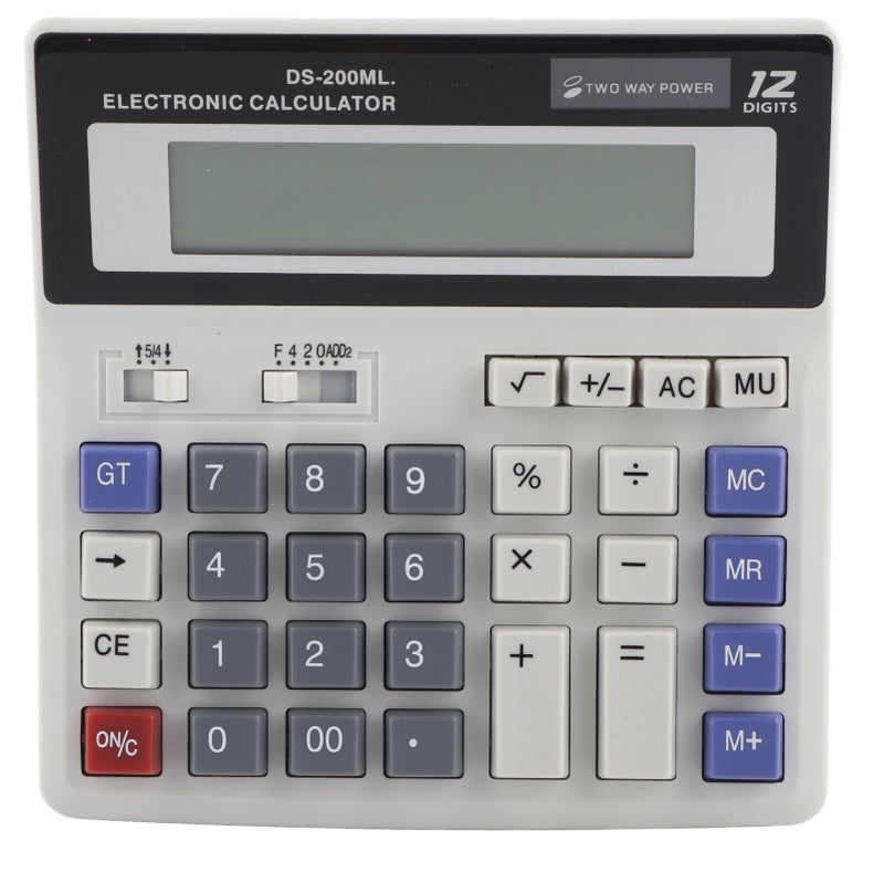 Desktop Calculator: 12-Digit Large Tilted LCD Screen - Ergonomic Keyboard Fast Tax Calculation Solar Powered Calculator for Office Desktop Use - Image 1