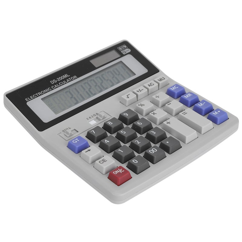 Desktop Calculator: 12-Digit Large Tilted LCD Screen - Ergonomic Keyboard Fast Tax Calculation Solar Powered Calculator for Office Desktop Use - Image 5