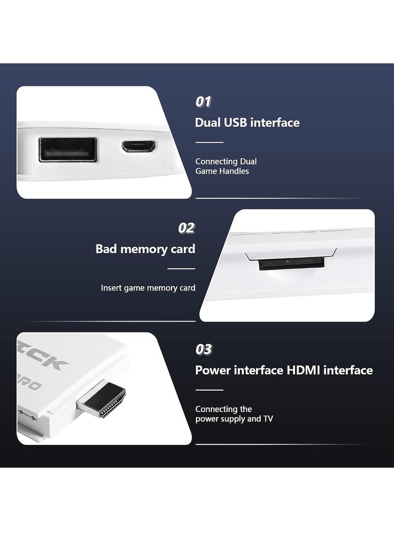 إلترازون Wireless Retro Game Console, HD 4K Classic Retro Game Console, Mini Arcade Two Player Game Console Plug & Play Video Game Stick, 23 Classic Emulators Definition HDMI Output Adults Kids Gift (64G) - Image 2