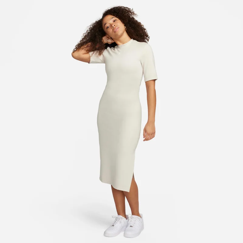 Nike light beige Women's Sportswear Essential Midi Dress for Women | Best Price UAE