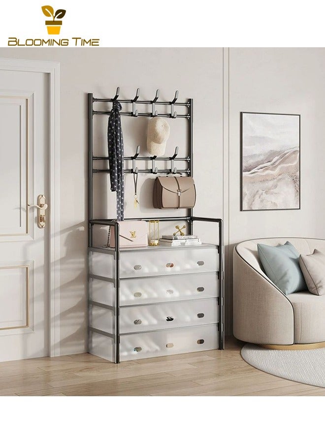 BLOOMING TIME Multi-layer Multifunctional Dust-proof Storage Integrated Entrance Simple Home Shoe And Hat Rack Shoe Cabinet - Image 2