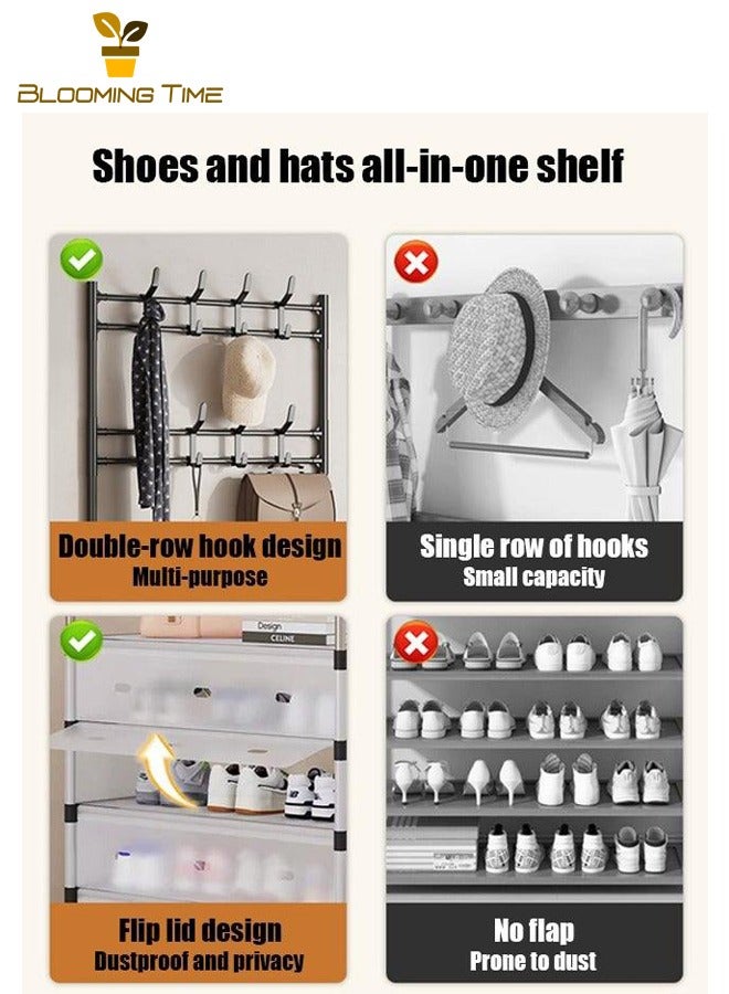 BLOOMING TIME Multi-layer Multifunctional Dust-proof Storage Integrated Entrance Simple Home Shoe And Hat Rack Shoe Cabinet - Image 3