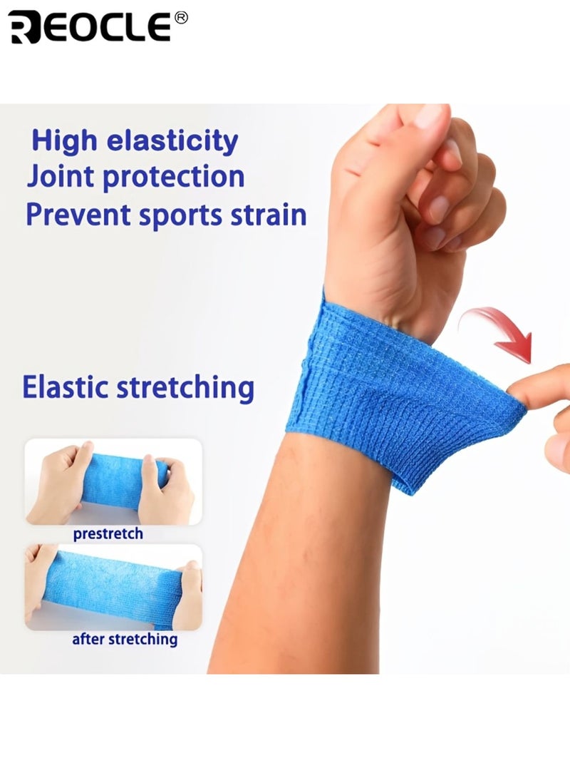 ريوكل قطعتان من رباط دعم للكاحل مرن لمنع الإصابات الرياضية وتسريع التعافي تصميم قابل للتنفس ومتين يناسب التدريبات الرياضية والجري - Image 2