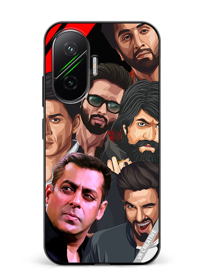 Protective Case Cover For Xiaomi Poco F7 Bollywood Actors Design Multicolour