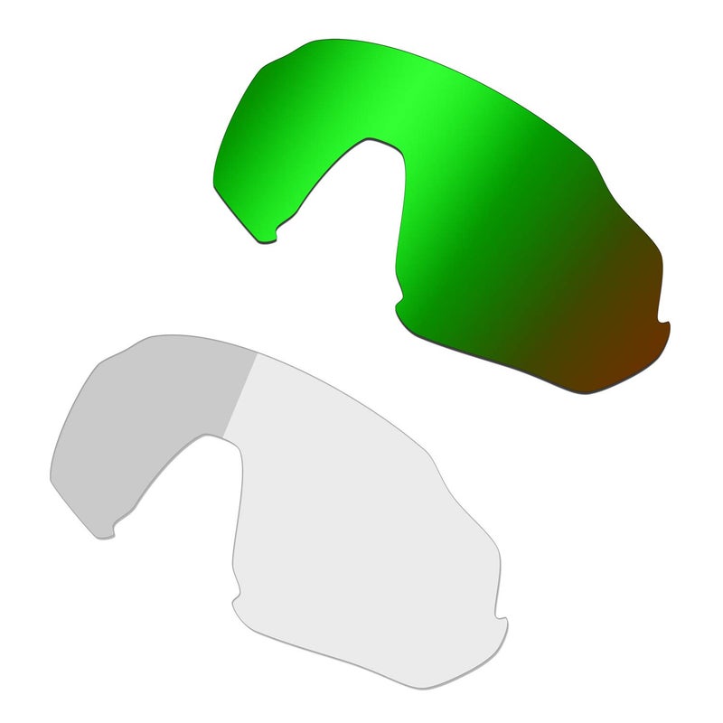 Generic HKUCO Reinforce Green/Photochromic Polarized Replacement Lenses For Oakley Flight Jacket Sunglasses  - Image 1