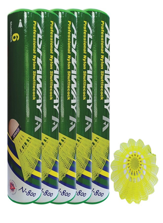 أشواي مكوك نايلون أشواي N-800 - أصفر (متوسط، 77، عبوة من 5 أنابيب) - Image 1