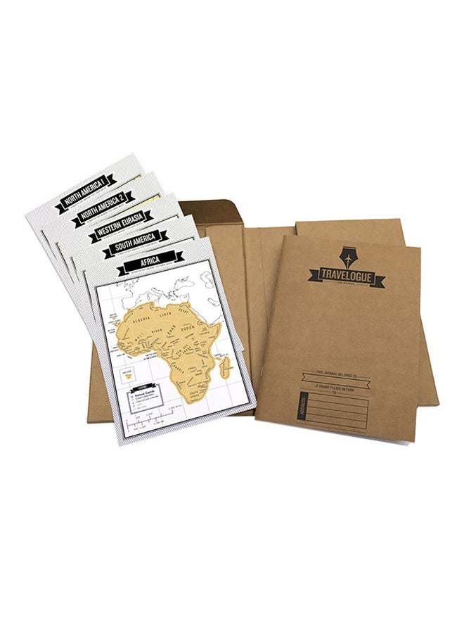 NIBEMINENT Scratch Map Travelogue Brown/White 