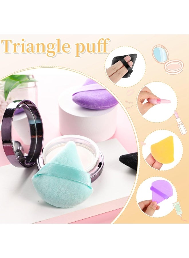 6 Pcs Powder Puff Face Soft Triangle Makeup Puff Velour Makeup Sponge Stocking Stuffers for Loose Powder (Multicolor) - Image 5
