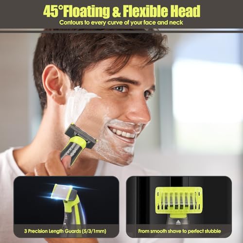 NSXAYIWE Beard Trimmer for Men, Rechargeable Face & Body Hair Trimmer, Washable Mens Electric Razors for Shaving Face, Beard, Mustache Trimmer, Double Sided Tooth Razors for Teen Boys - Image 2