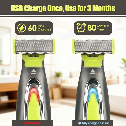 NSXAYIWE Beard Trimmer for Men, Rechargeable Face & Body Hair Trimmer, Washable Mens Electric Razors for Shaving Face, Beard, Mustache Trimmer, Double Sided Tooth Razors for Teen Boys - Image 3