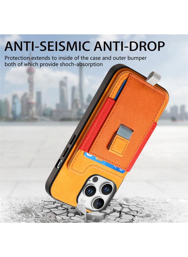 زبون جراب خلفي لهاتف iPhone 11 Pro Max Retro Magsafe Cross Leather مع حقيبة بطاقات قابلة للسحب - Image 4