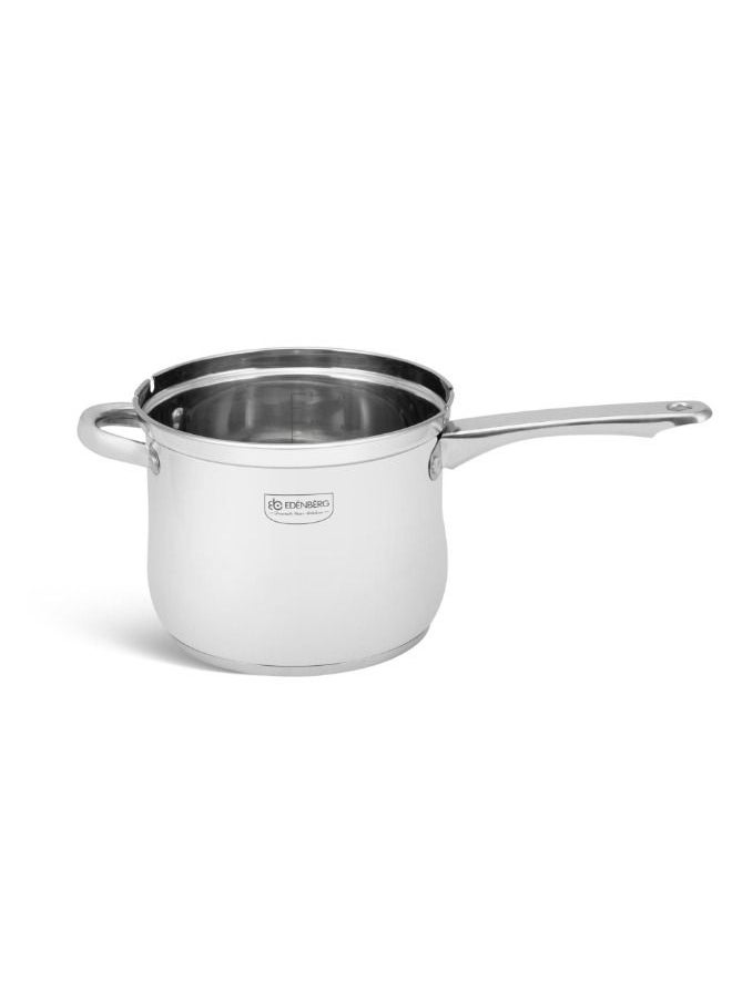 EDENBERG - EDENBERG Saucepan with Basket 3.8L | Stainless Steel Saucepan with lid + Basket |Food Heats up Quickly and Material Preserves Heat Long | Frying Basket |Suitable For all Types of Cookers & Inductive - Image 1