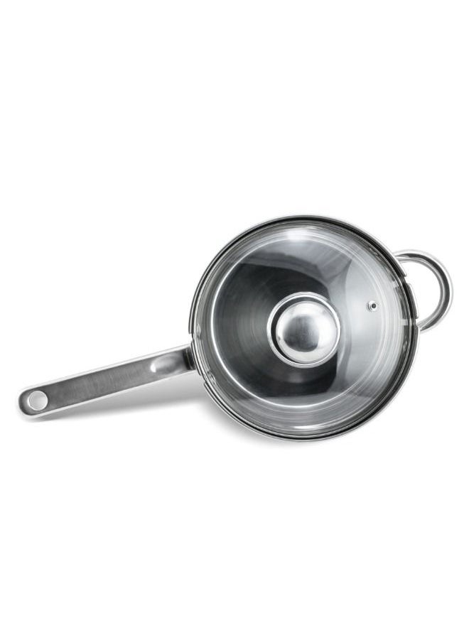 EDENBERG - EDENBERG Saucepan with Basket 3.8L | Stainless Steel Saucepan with lid + Basket |Food Heats up Quickly and Material Preserves Heat Long | Frying Basket |Suitable For all Types of Cookers & Inductive - Image 1