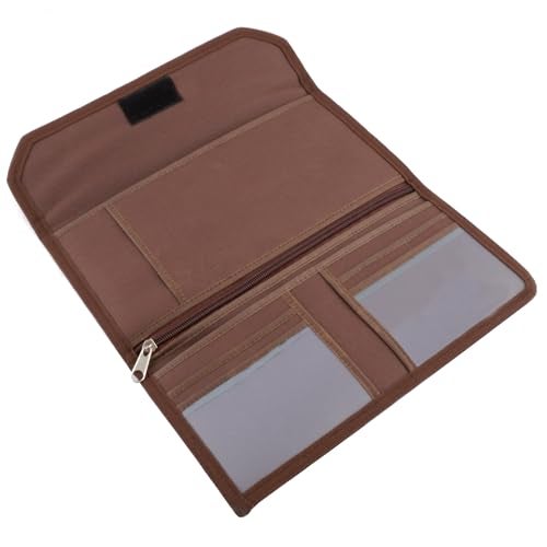 Asraw Car Documents Holder Organizer | Vehicle Documents Paper Storage Wallet for Driving Licence, RC Book, PUC, Insurance for Cars, Two Wheeler, Auto and Truck (Brown) - Image 3