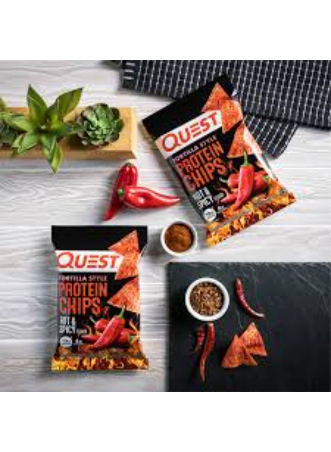 كويست رقائق بروتين على شكل تورتيلا من كويست نيوتريشن، 32 جرام، حارة وتوابل، عبوة من 8 قطع - Image 5