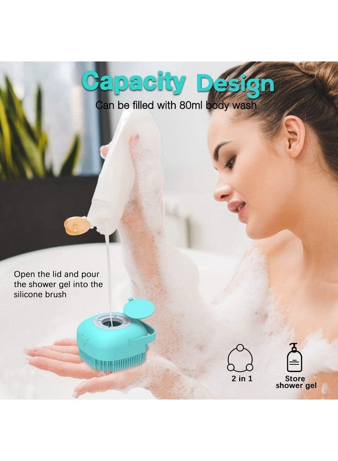 Mummamia مجموعة فرش سيليكون موماميا للجسم - فرشاة تنظيف الوجه اللطيفة وملعقة فرك الجسم مع موزع صابون للاستحمام، عبوة 2 فرش سيليكون للتقشير وتنظيف المسام، لوفة استحمام للأطفال والنساء والرجال - Image 2