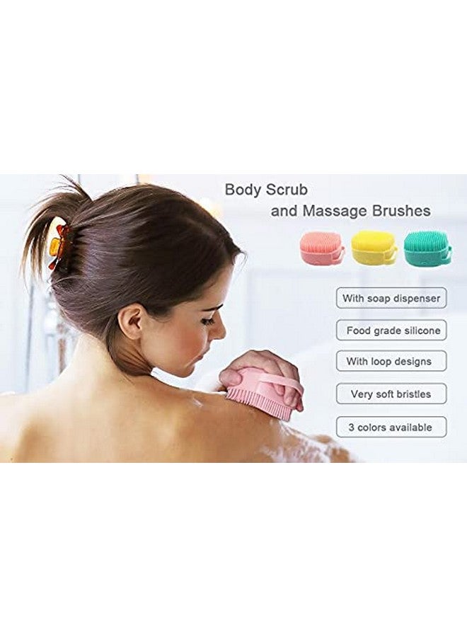 Mummamia مجموعة فرش سيليكون موماميا للجسم - فرشاة تنظيف الوجه اللطيفة وملعقة فرك الجسم مع موزع صابون للاستحمام، عبوة 2 فرش سيليكون للتقشير وتنظيف المسام، لوفة استحمام للأطفال والنساء والرجال - Image 5