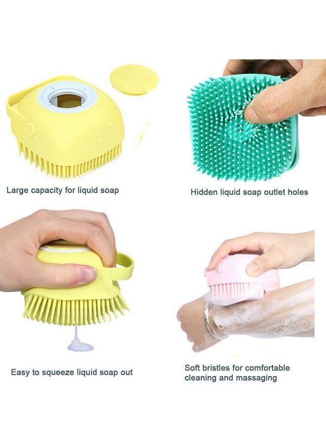 Mummamia مجموعة فرش سيليكون موماميا للجسم - فرشاة تنظيف الوجه اللطيفة وملعقة فرك الجسم مع موزع صابون للاستحمام، عبوة 2 فرش سيليكون للتقشير وتنظيف المسام، لوفة استحمام للأطفال والنساء والرجال - Image 4