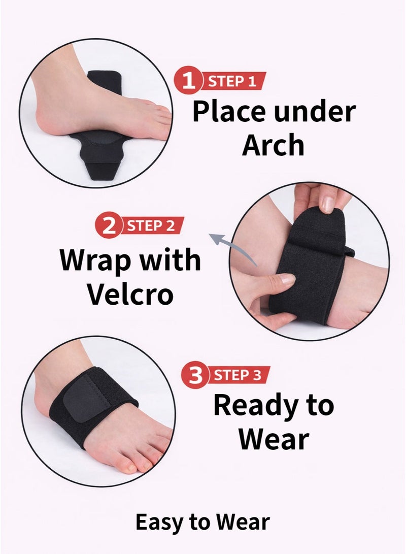 IKBEN Arch Support Brace Wrap with Gel Pads (1 Pair/2pcs) – Flat Feet & Plantar Fasciitis Relief, Adjustable Arch Support Strap, Wearable Insole Alternative for Walking/Standing, Unisex - Image 5