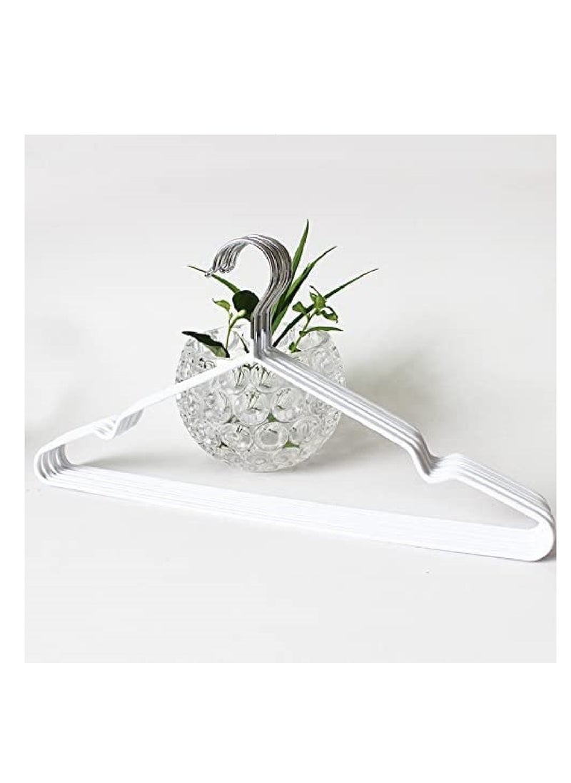 Red Dot Gift 30-Piece White Metal Hangers Shirt Hangers Wire Hangers 40cm Strong Anti-Slip Hangers Space Saving Rubber Coated and  Heavy Duty Hangers  - Image 1