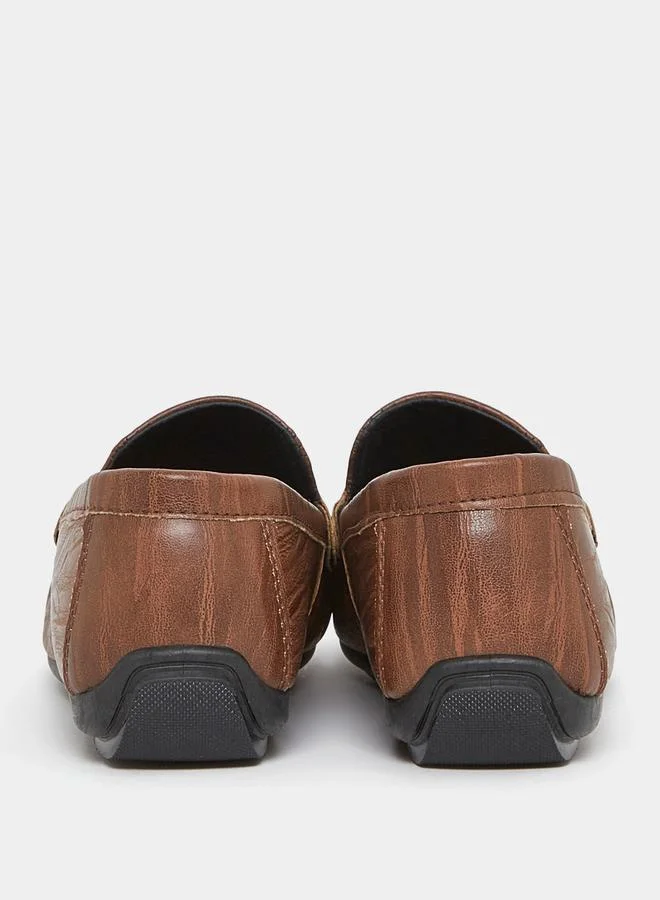 Styli Buckle Faux Leather Slip On Formal Shoes