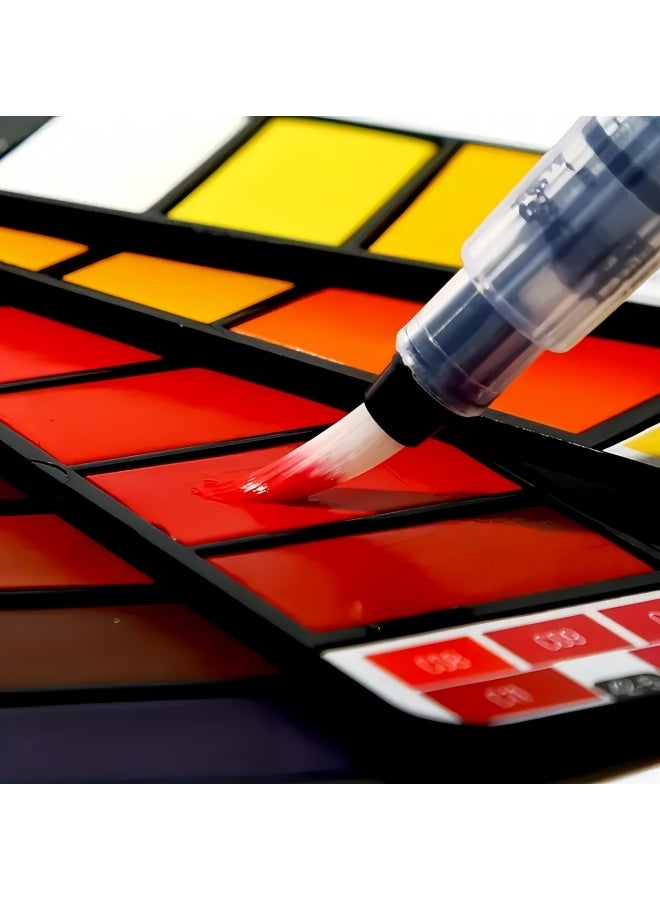 42 Colors Watercolor Paint Set Fan-shaped Foldable Paint Set With Brushes Travel Pocket Watercolor Kit For Adults Beginners Artist Field Sketch Outdoor Painting - Image 5